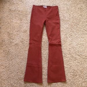 Free People Penny Pull On Flare Pants Faded Red Teracotta size 26